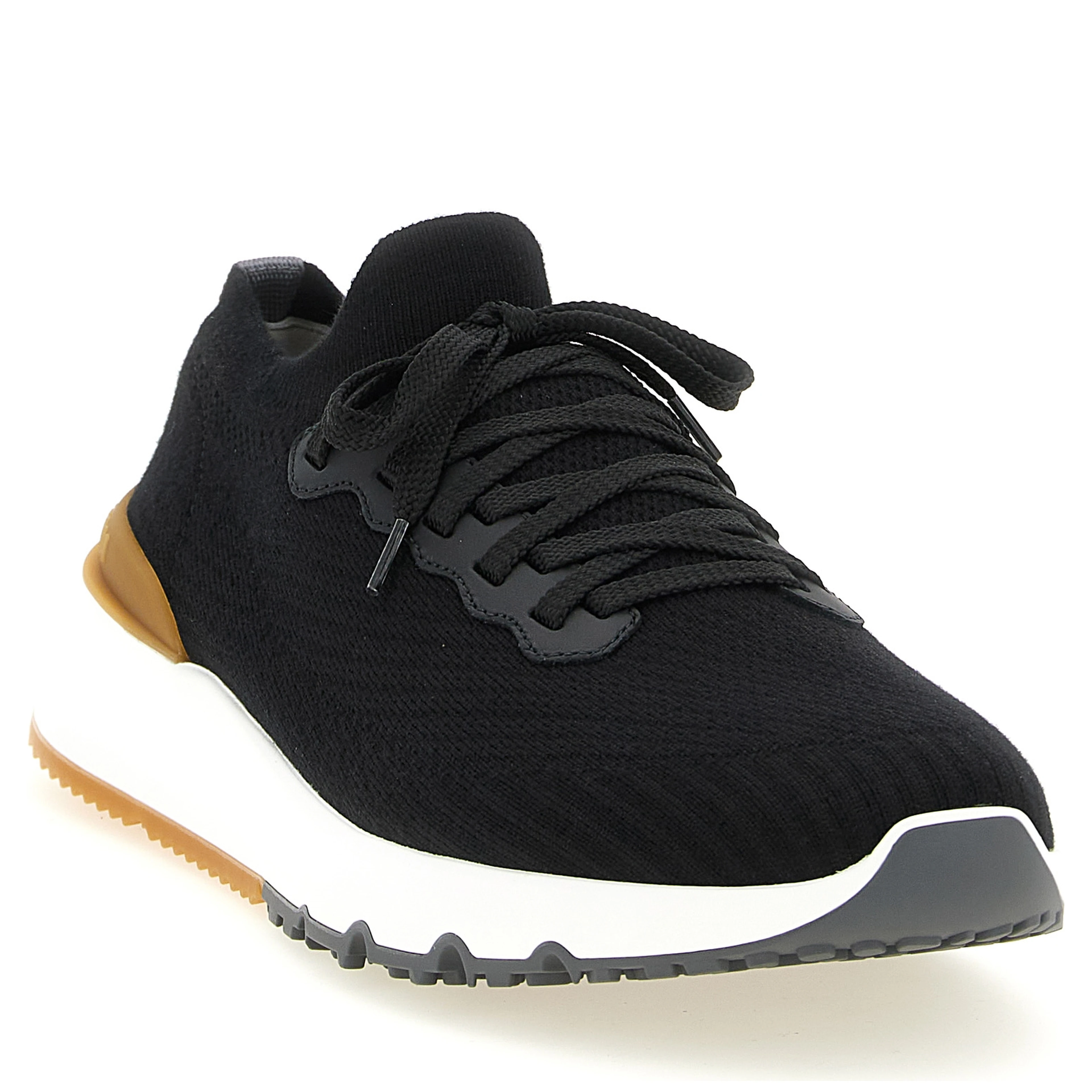 Black Polyethylene Athletic Sneakers
