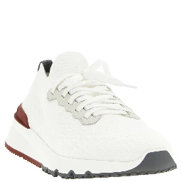 White Polyethylene Athletic Sneakers