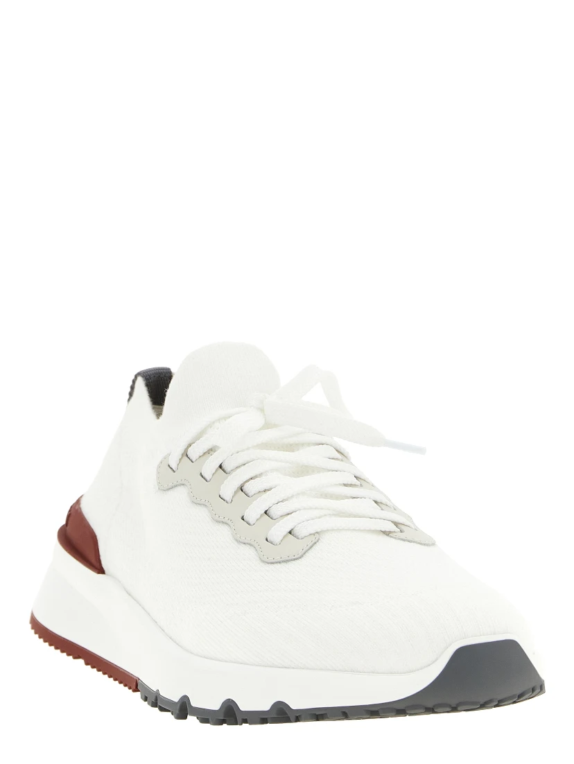 White Polyethylene Athletic Sneakers