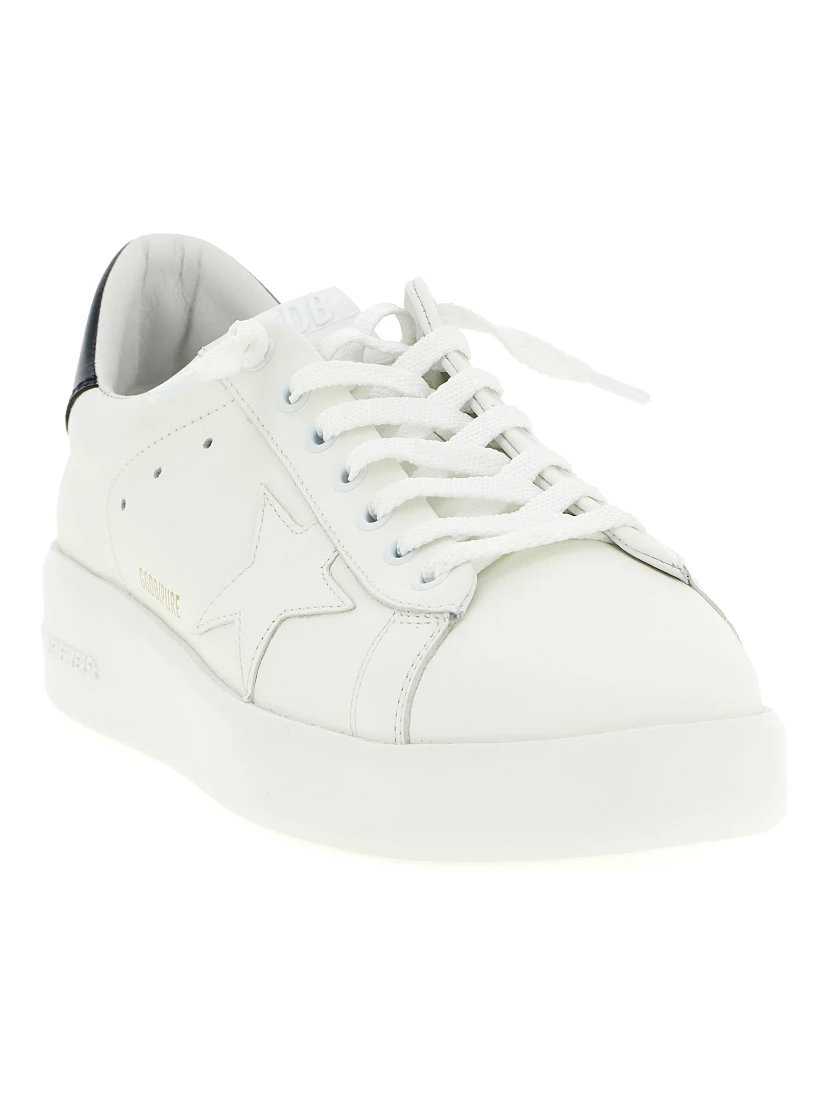 Blue Cowhide Low Top Sneakers
