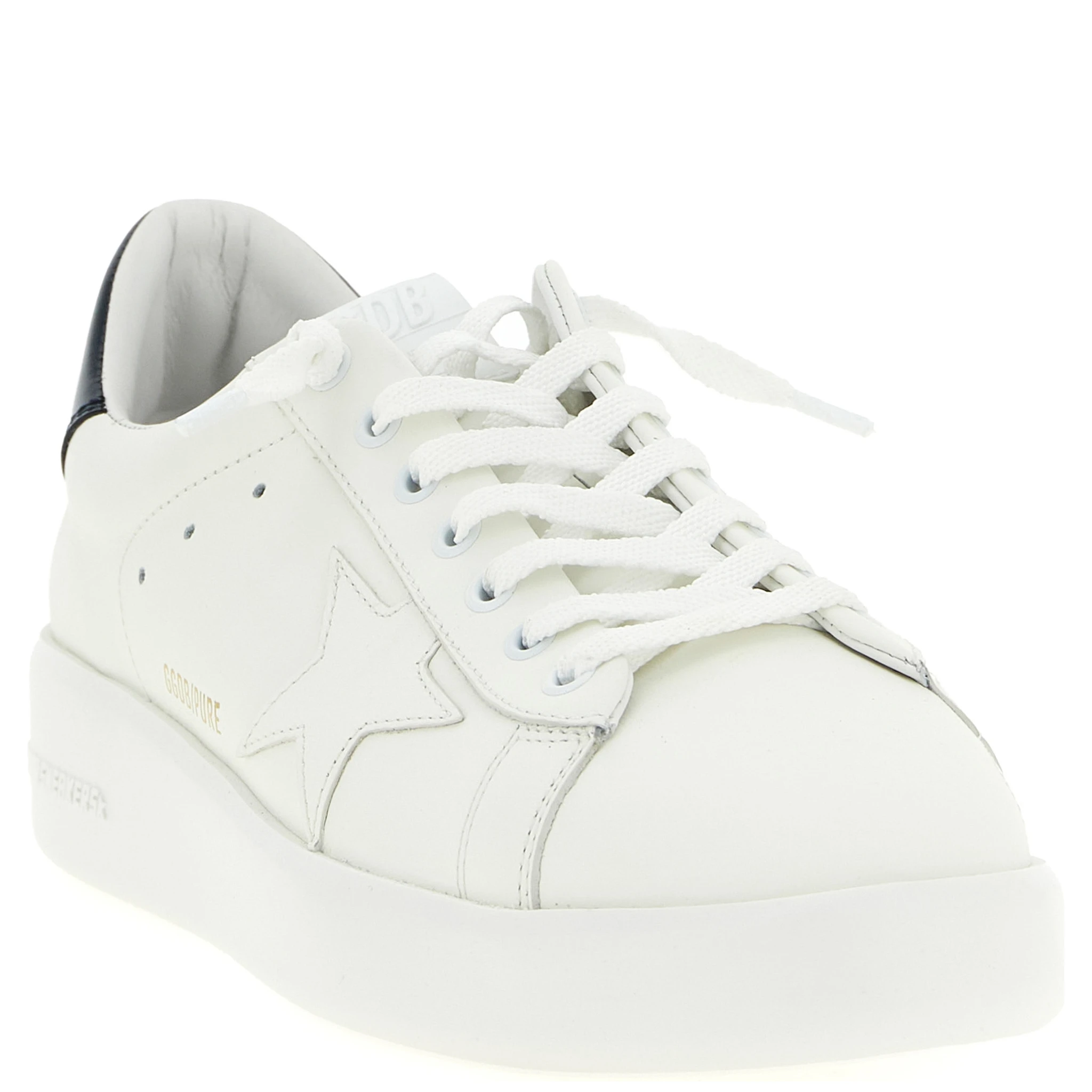 Blue Cowhide Low Top Sneakers