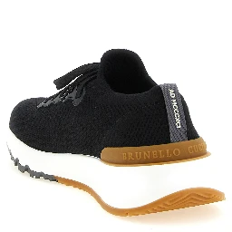 Black Polyethylene Athletic Sneakers