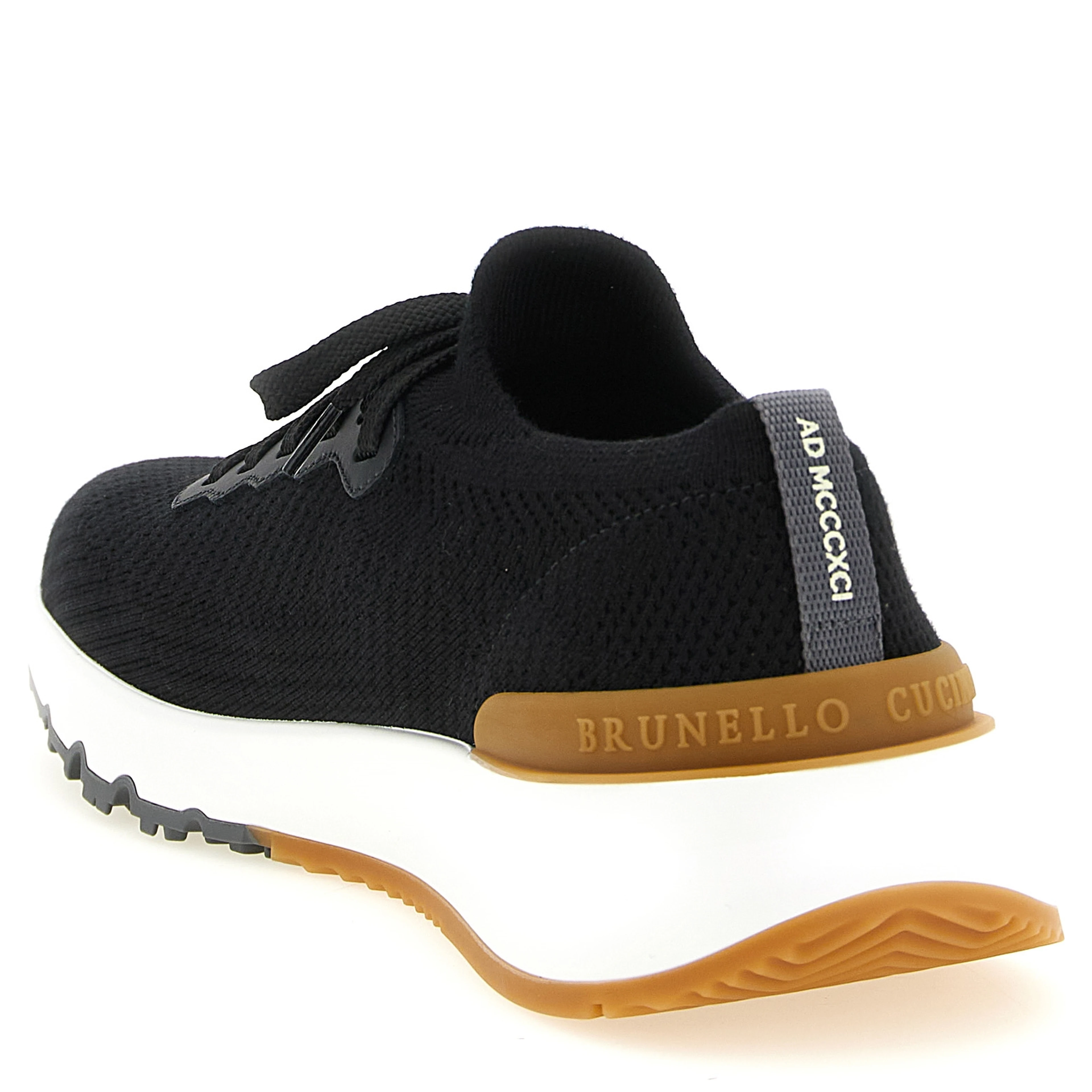 Black Polyethylene Athletic Sneakers