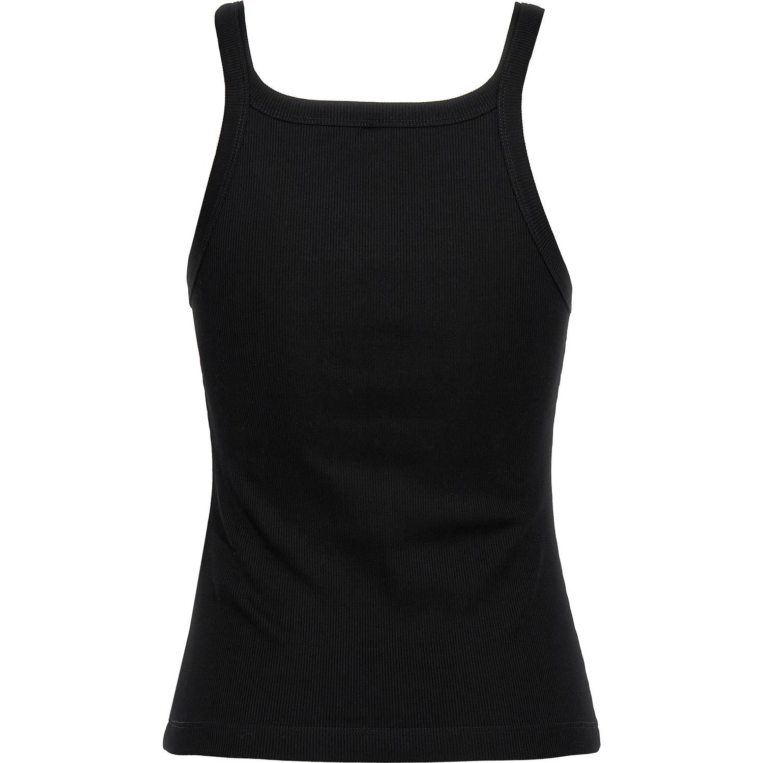 Black Cotton Sleeveles T-Shirt