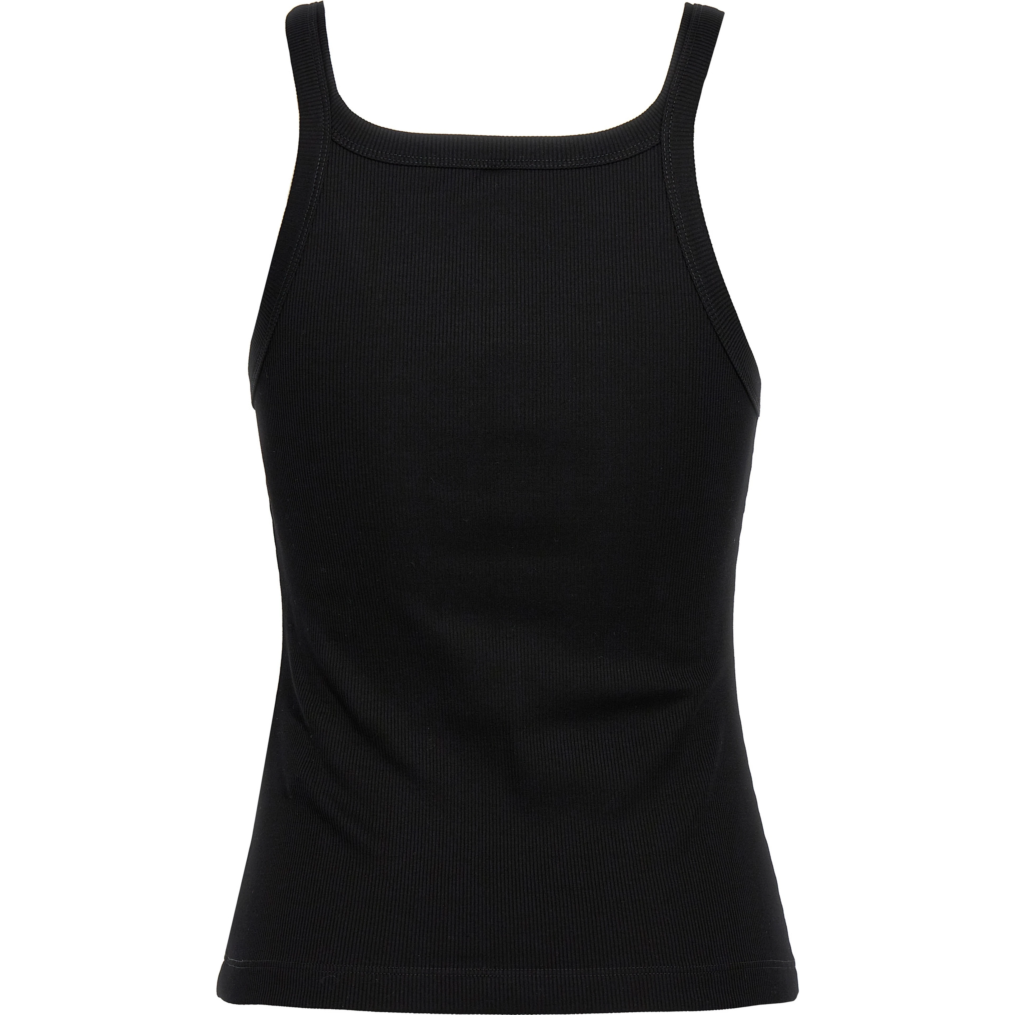 Black Cotton Sleeveles T-Shirt