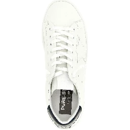 Blue Cowhide Low Top Sneakers