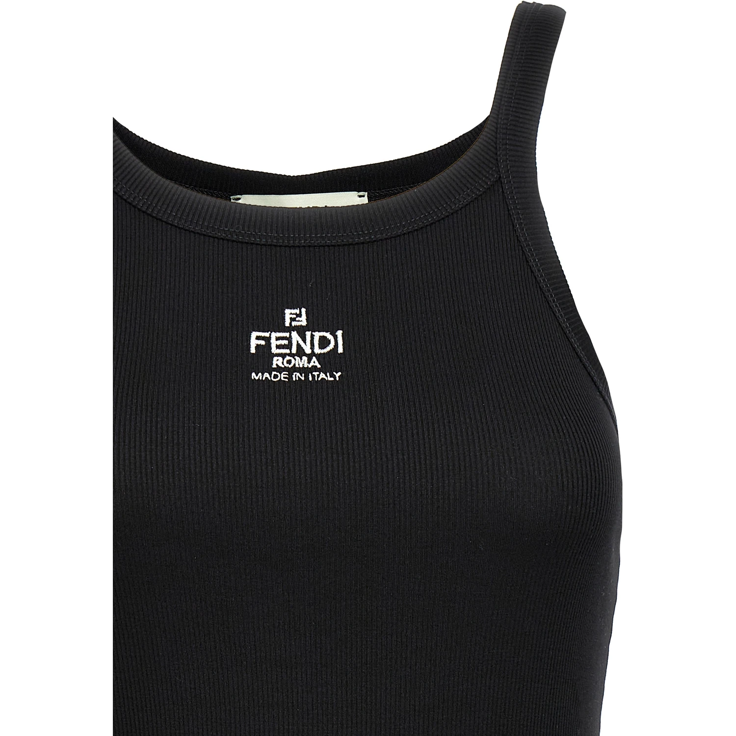 Black Cotton Sleeveles T-Shirt