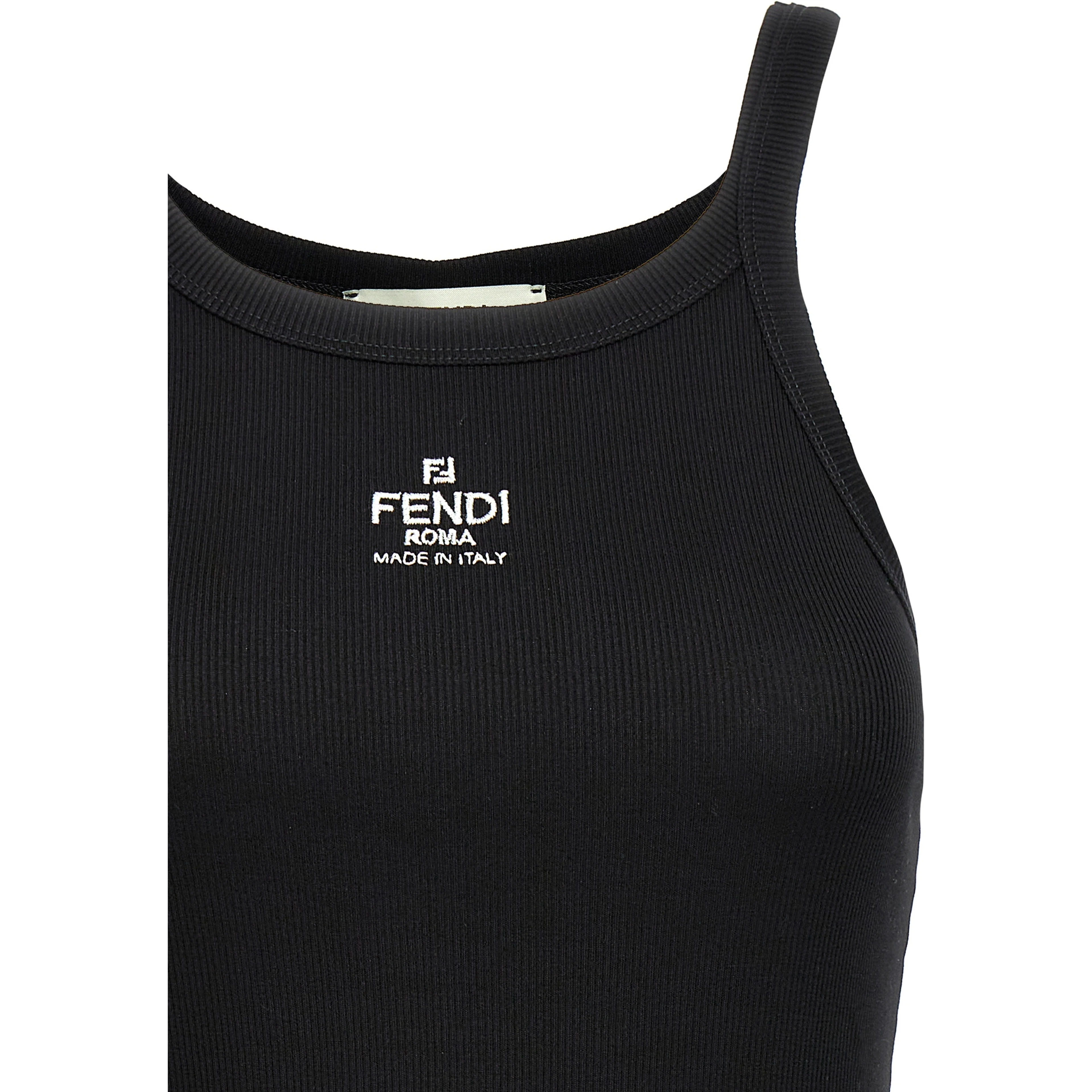 Black Cotton Sleeveles T-Shirt