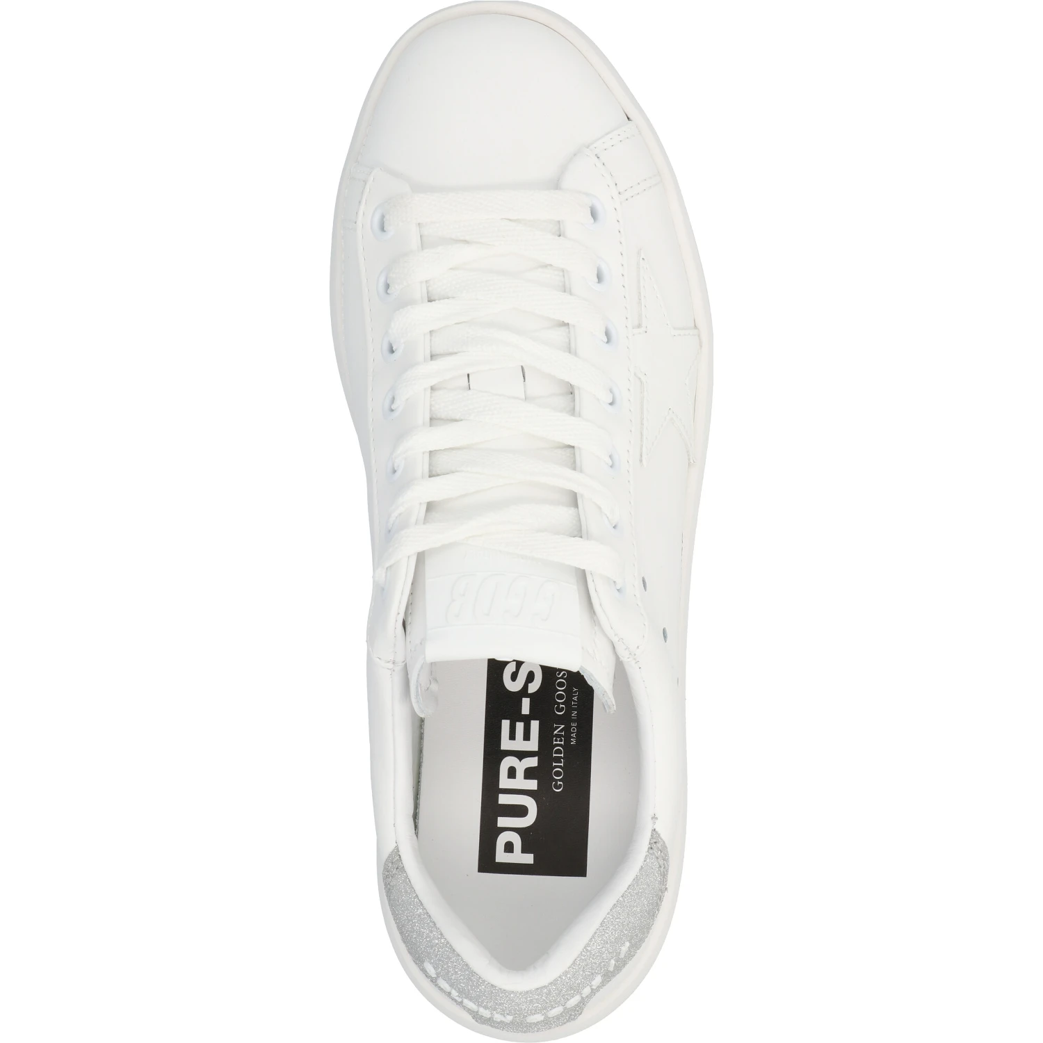 Silver Leather Low Top Sneakers