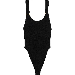 Black Nylon One-Piece Swimsuit