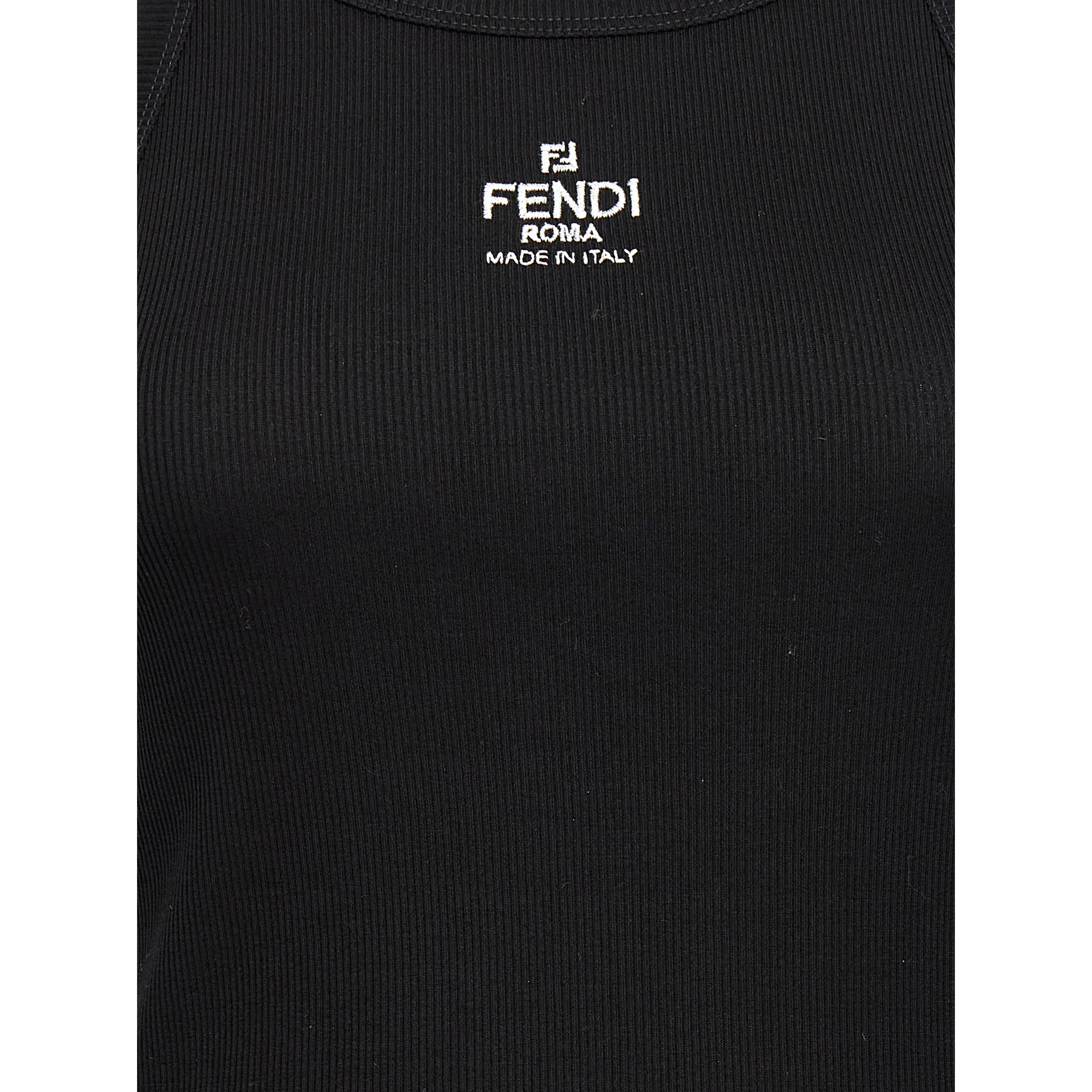 Black Cotton Sleeveles T-Shirt