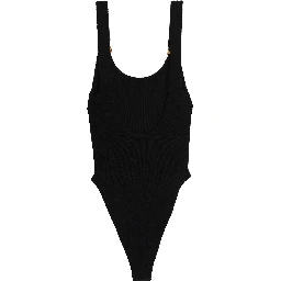 Black Nylon One-Piece Swimsuit