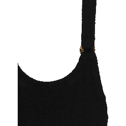 Black Nylon One-Piece Swimsuit