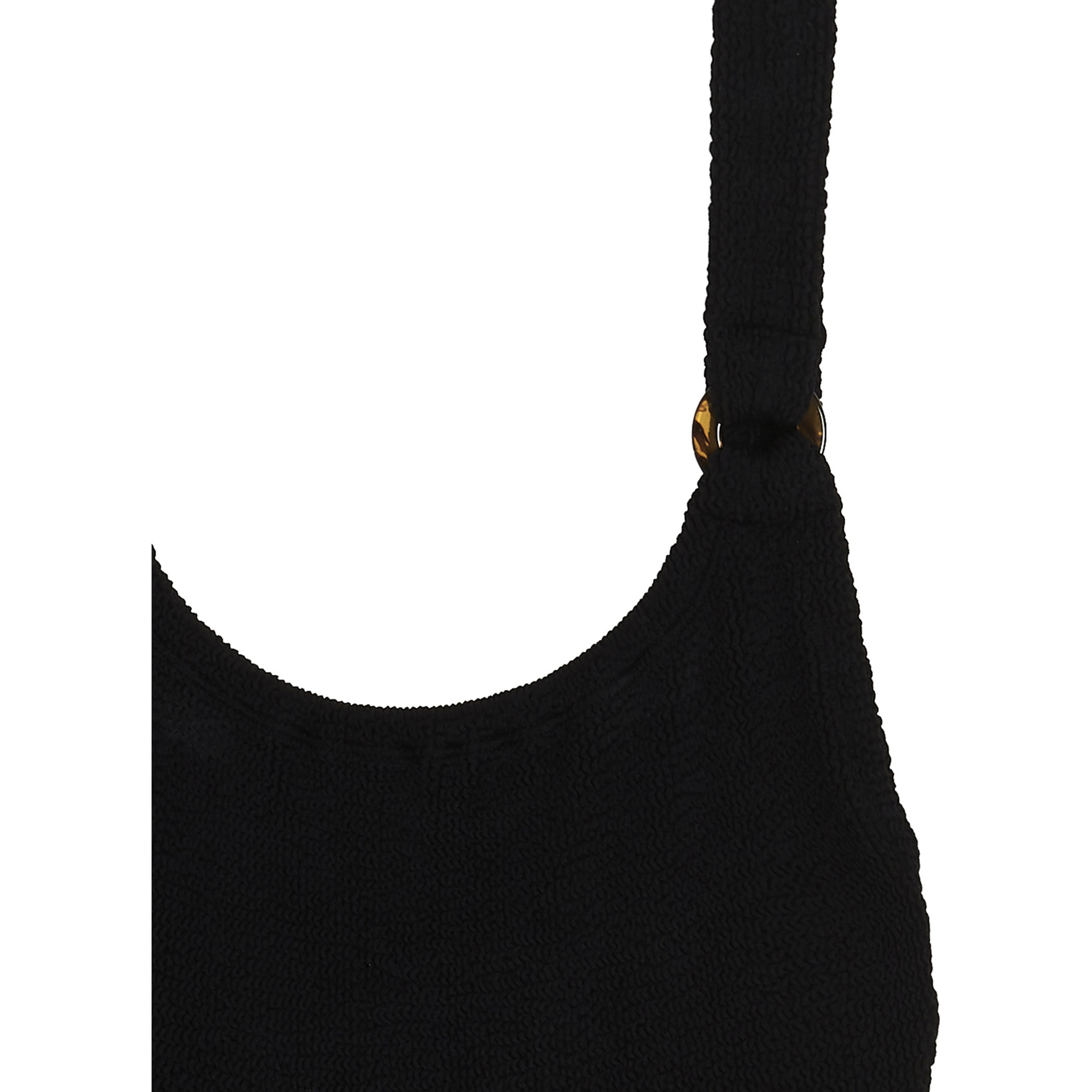 Black Nylon One-Piece Swimsuit