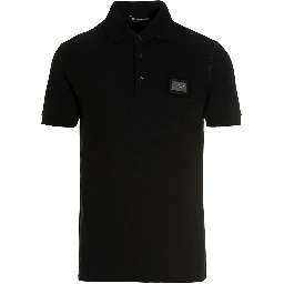 Black Cotton Polo Shirt
