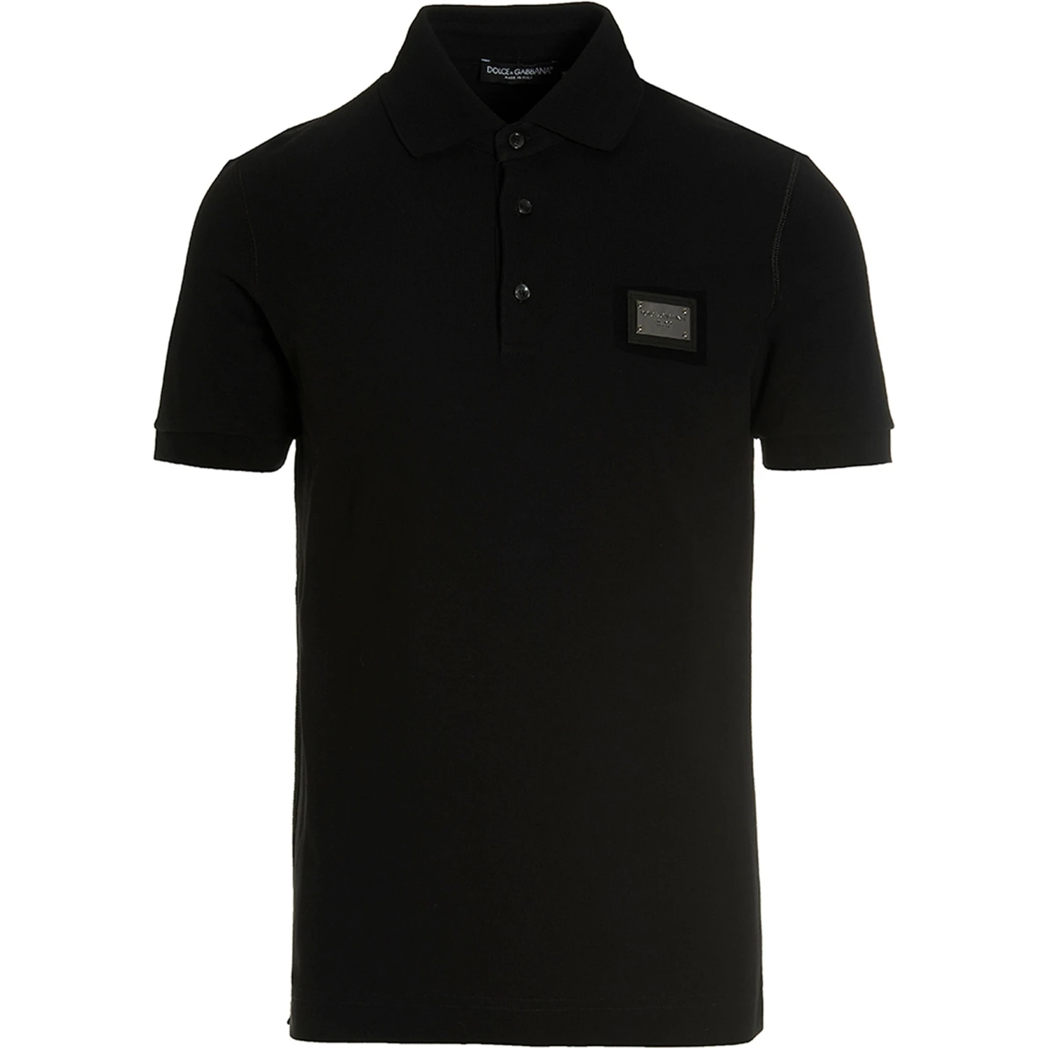 Black Cotton Polo Shirt