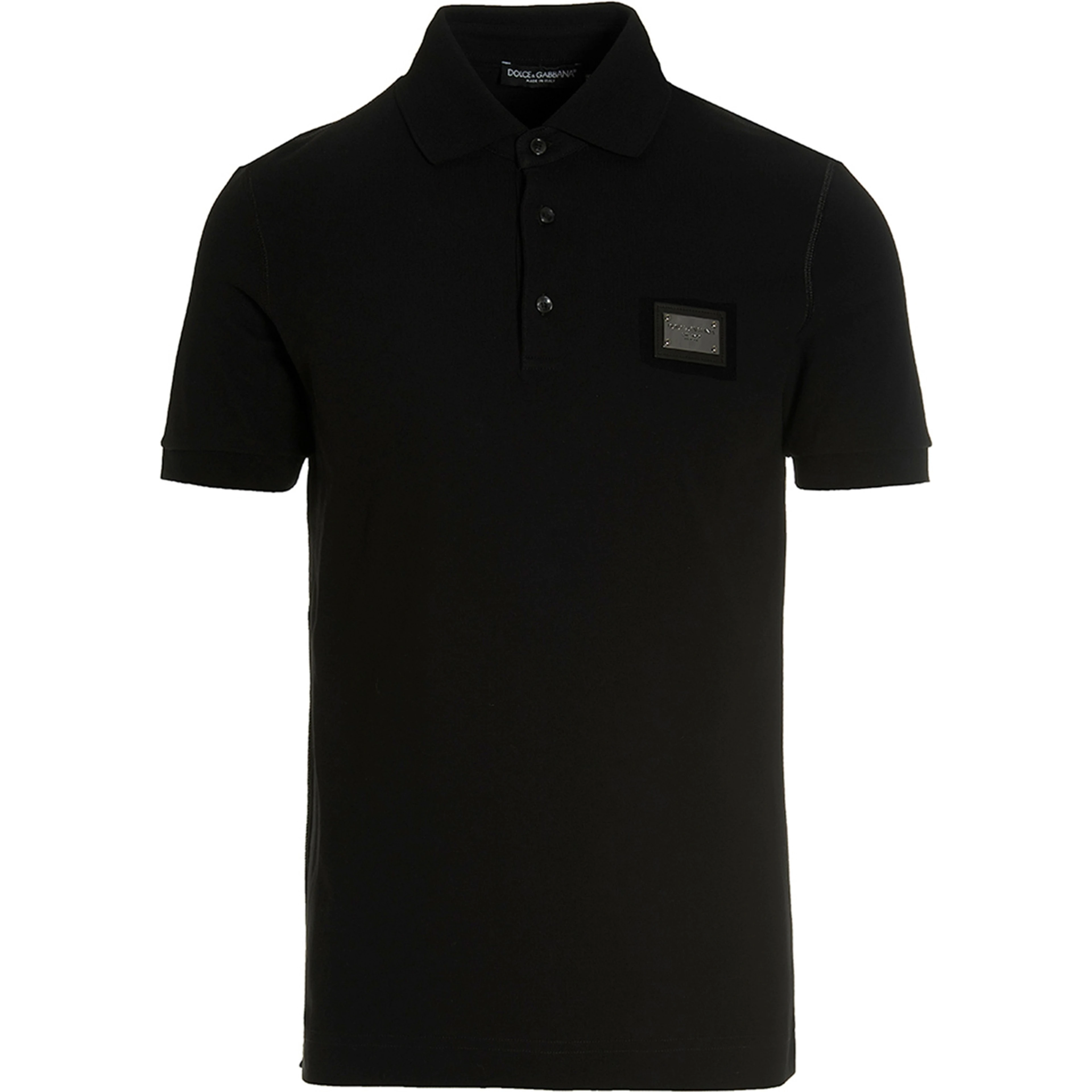 Black Cotton Polo Shirt