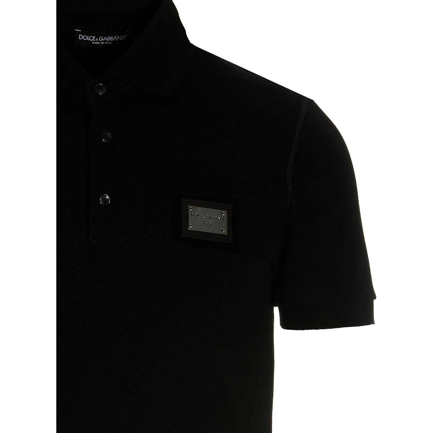 Black Cotton Polo Shirt