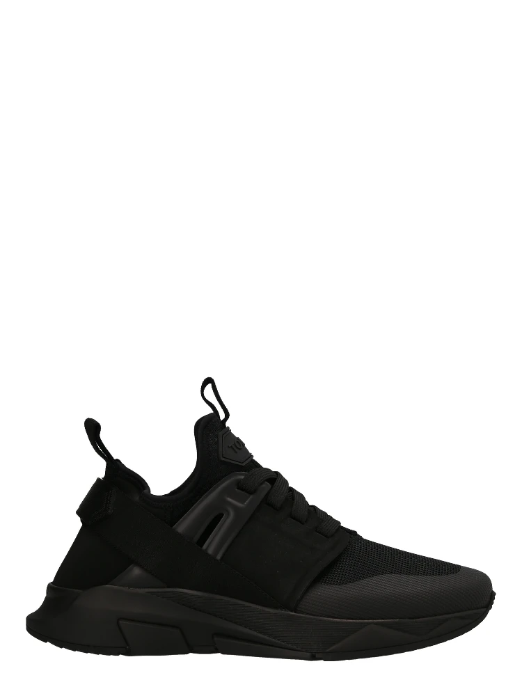 Black Polyethylene Athletic Sneakers