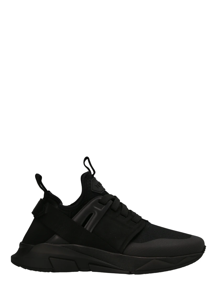 Black Polyethylene Athletic Sneakers