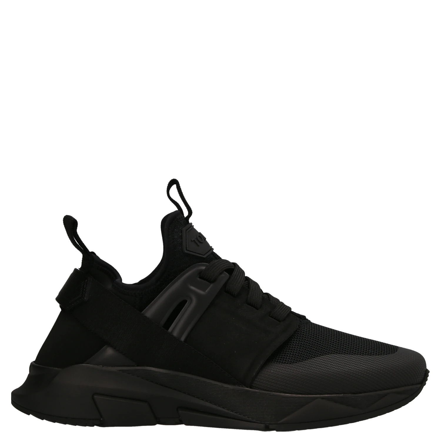 Black Polyethylene Athletic Sneakers