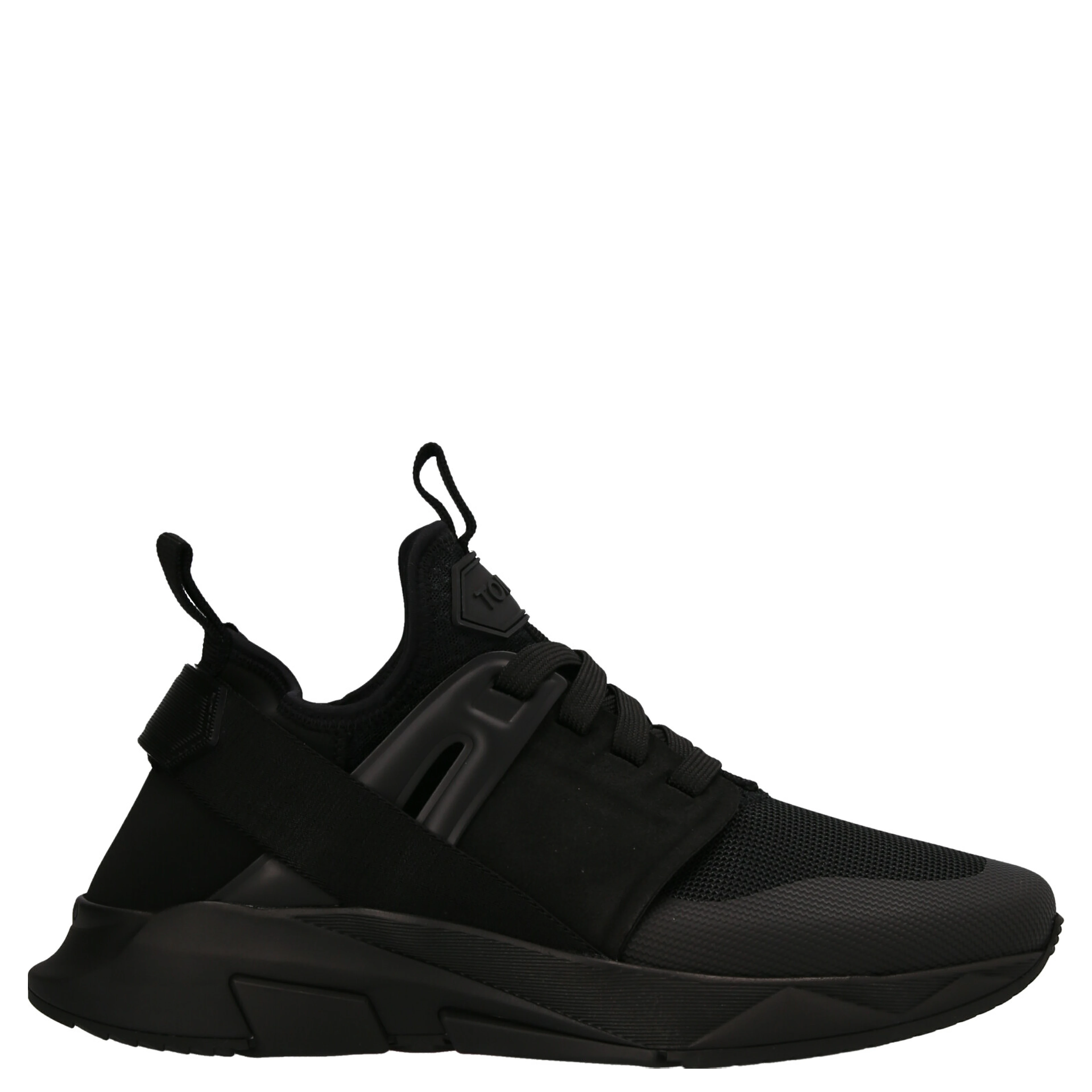 Black Polyethylene Athletic Sneakers