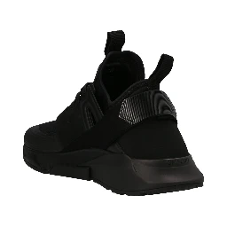 Black Polyethylene Athletic Sneakers