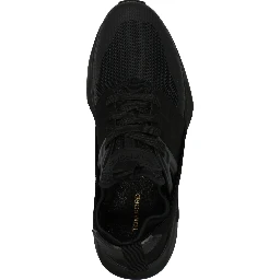 Black Polyethylene Athletic Sneakers