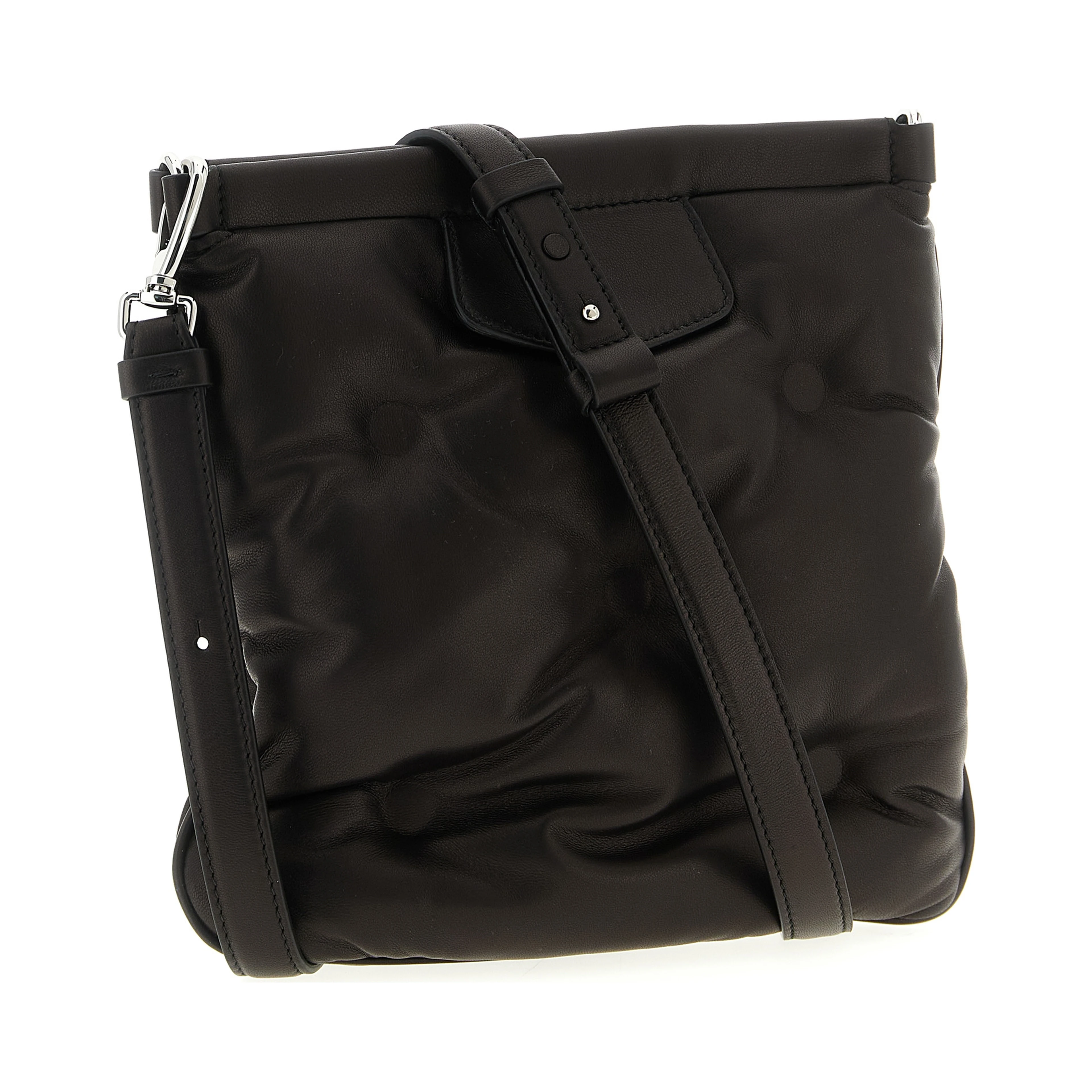 Black Lambskin Crossbody Bag