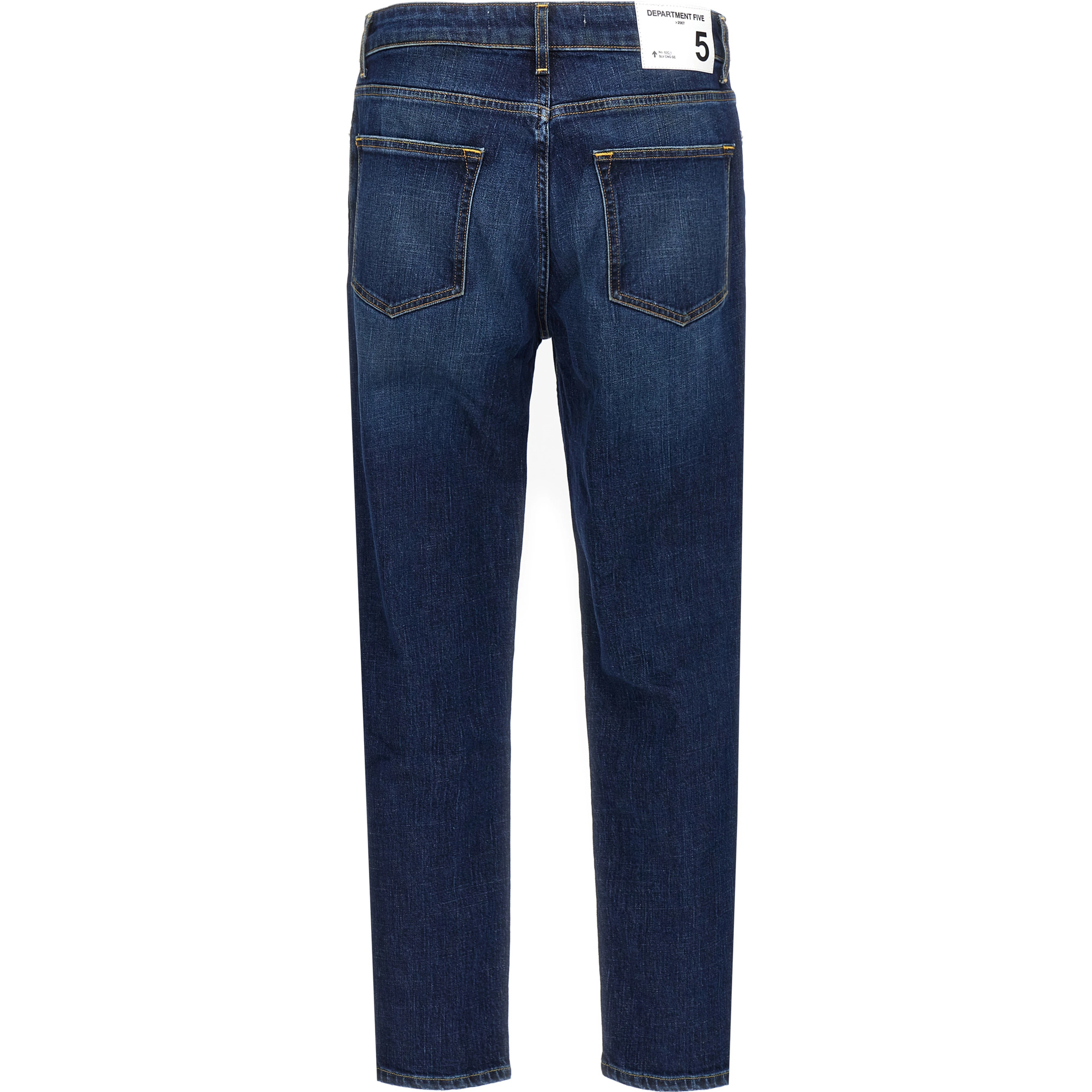 Blue Cotton Straight-Leg Jeans