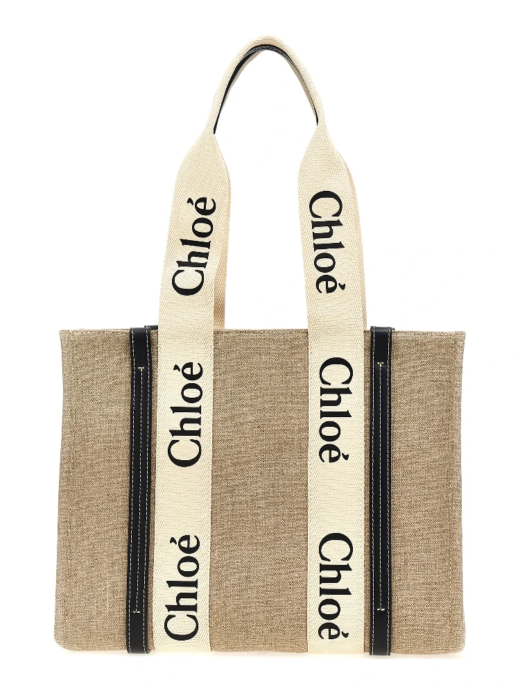 Beige Calfskin Tote Bag