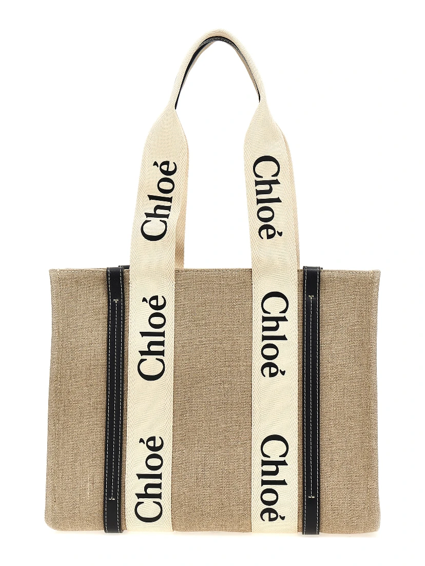 Beige Calfskin Tote Bag