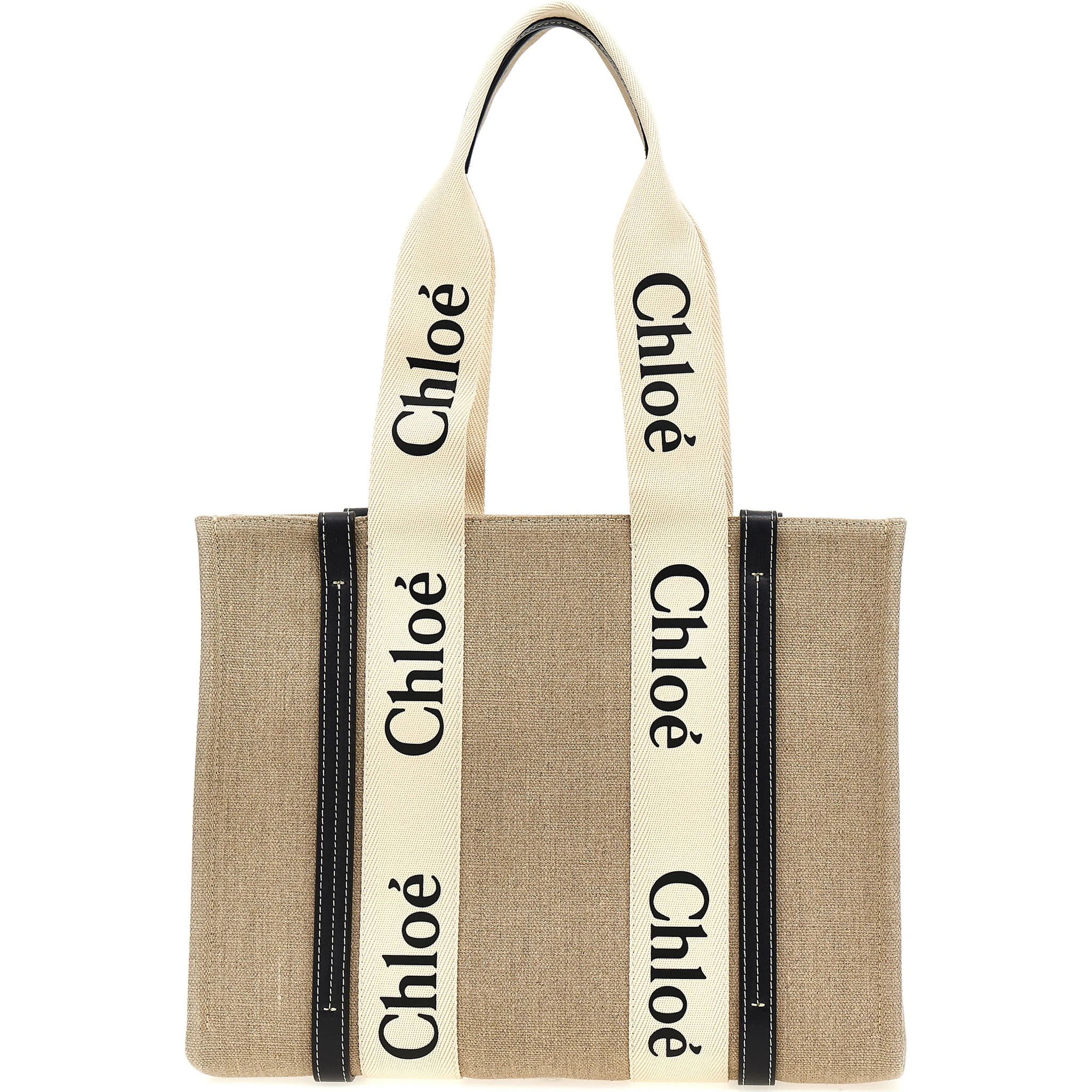 Beige Calfskin Tote Bag
