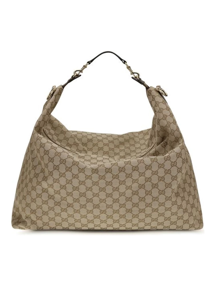 Beige Fabric Shoulder Bag