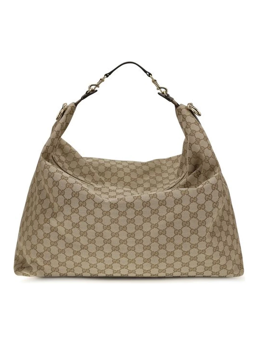 Beige Fabric Shoulder Bag
