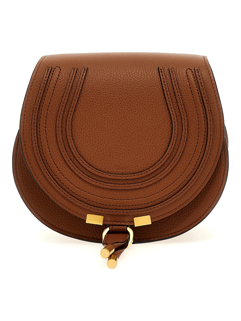 Brown Lamb Leather Crossbody Bag