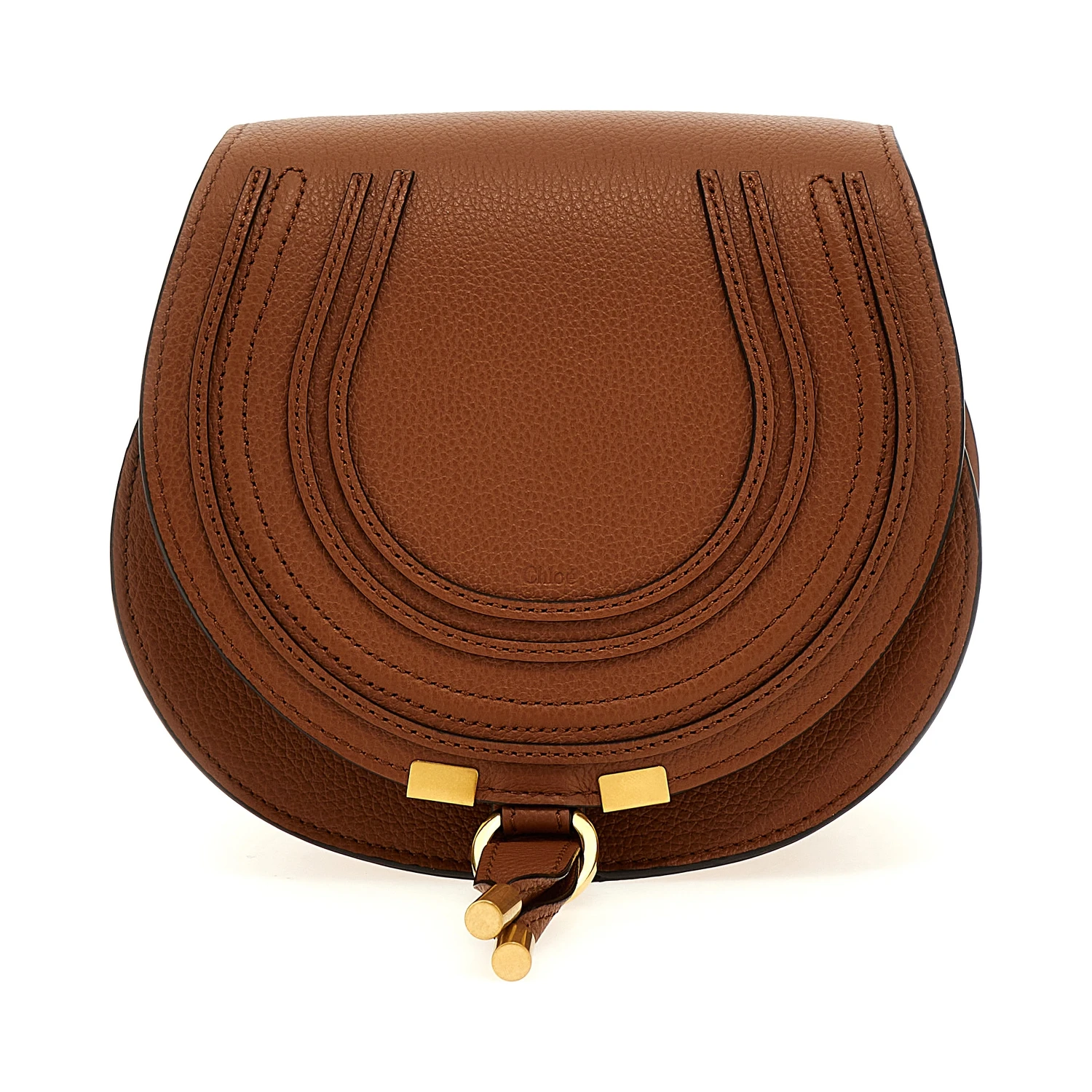 Brown Lamb Leather Crossbody Bag