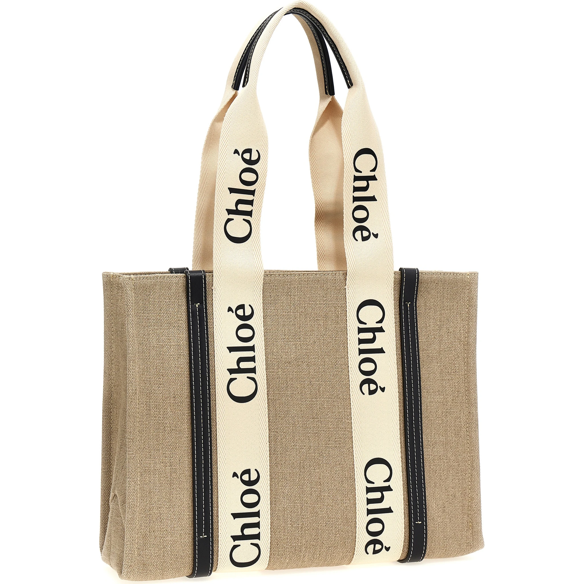 Beige Calfskin Tote Bag