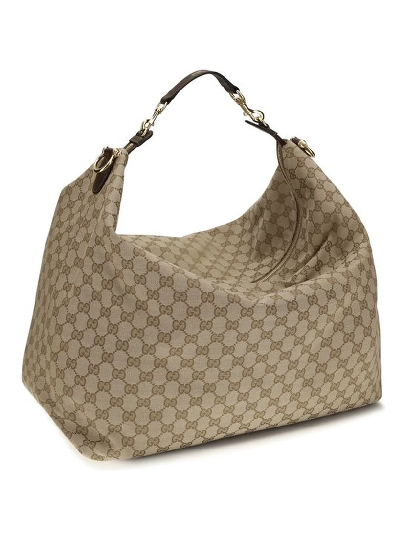 Beige Fabric Shoulder Bag