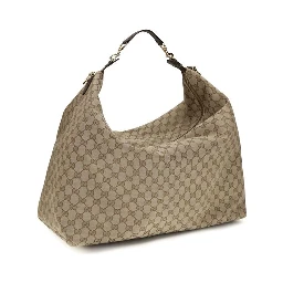 Beige Fabric Shoulder Bag