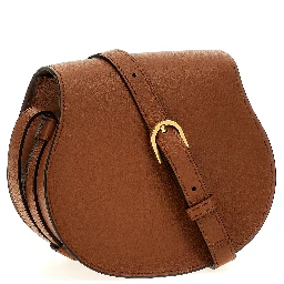 Brown Lamb Leather Crossbody Bag
