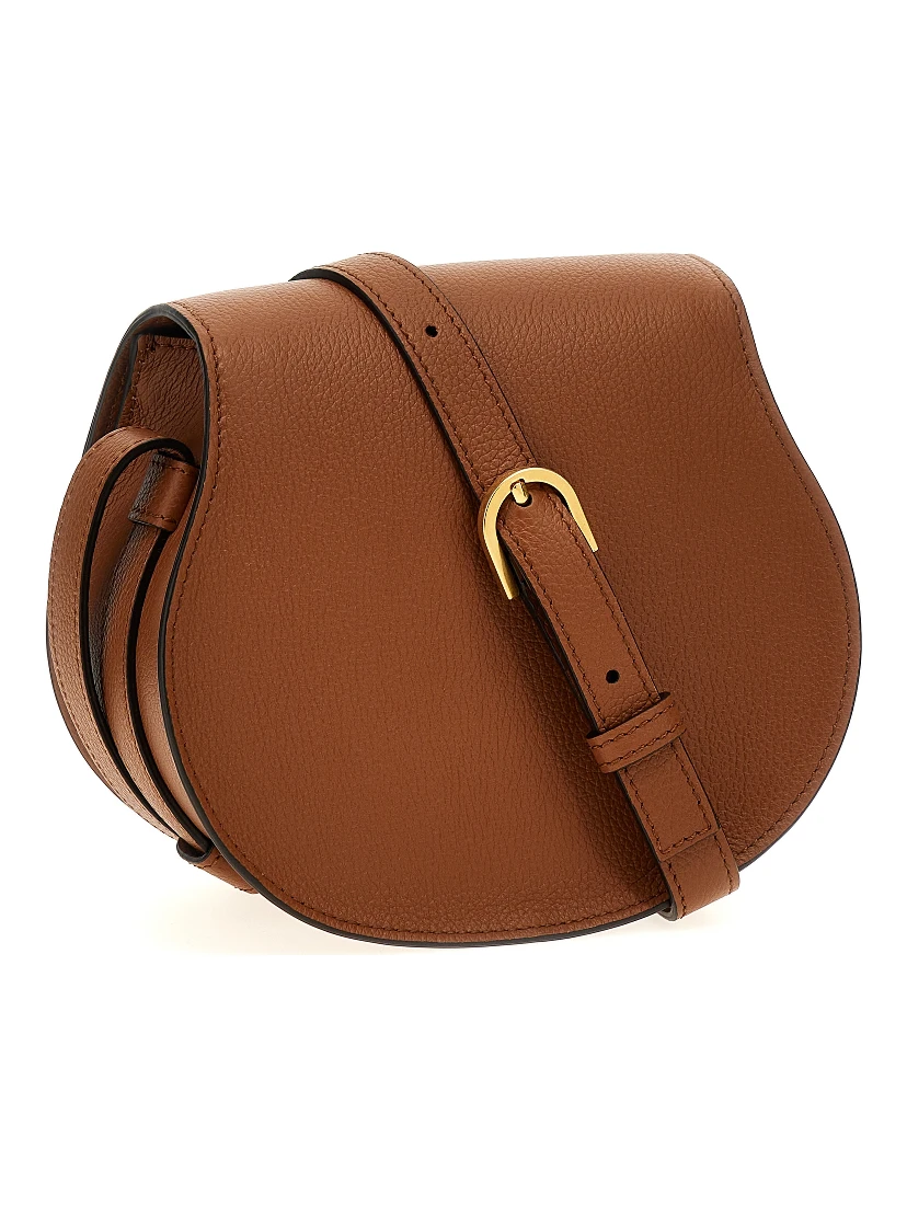 Brown Lamb Leather Crossbody Bag
