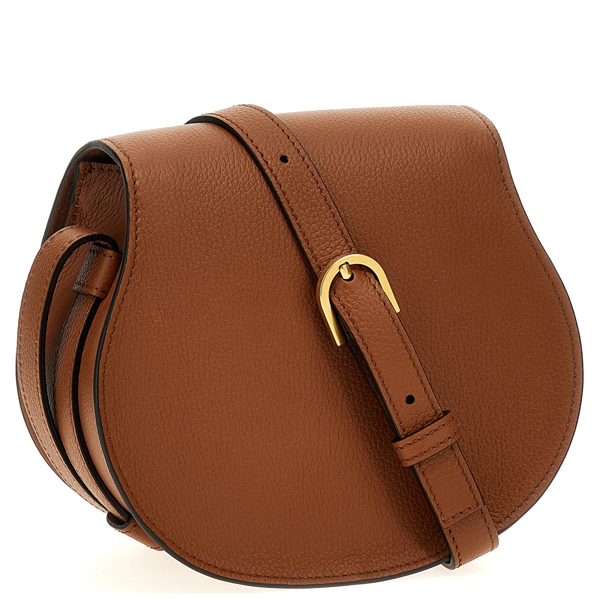 Brown Lamb Leather Crossbody Bag