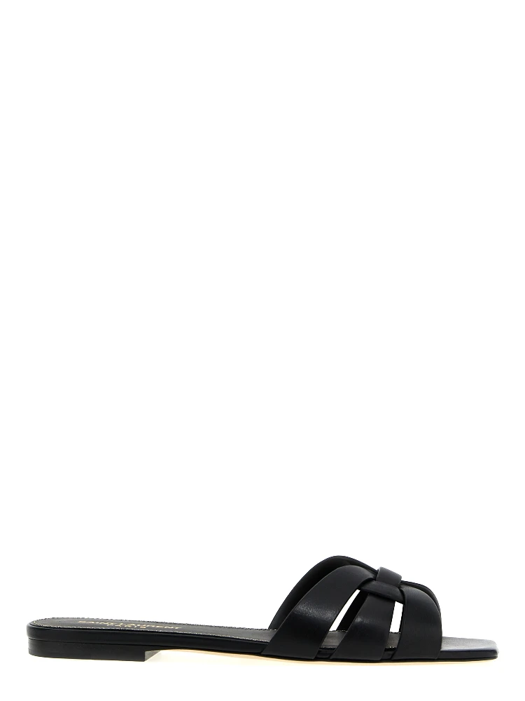 Black Calfskin Slides