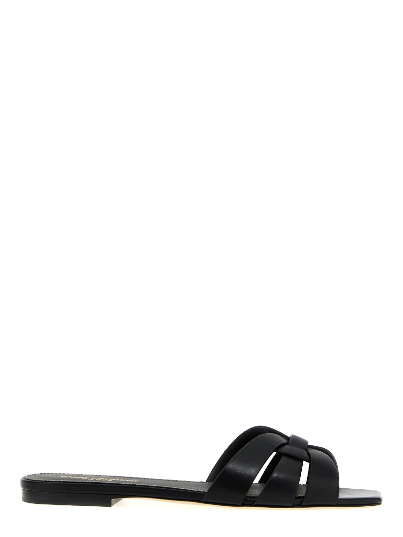 Black Calfskin Slides