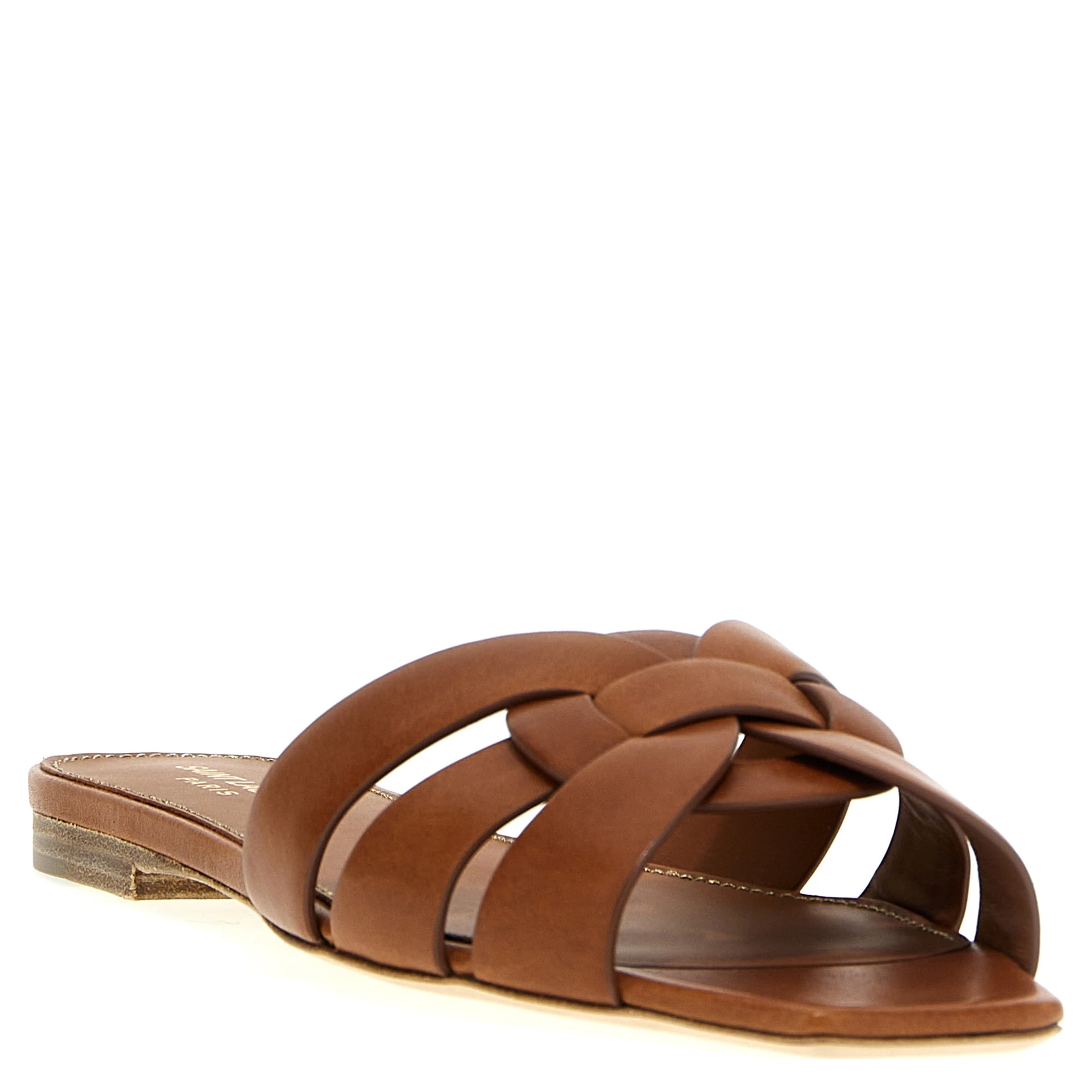 Brown Calfskin Slides