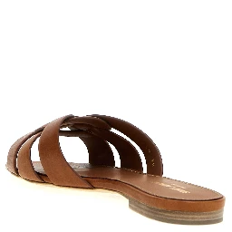 Brown Calfskin Slides