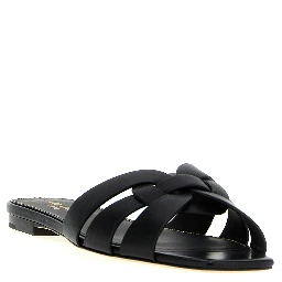 Black Calfskin Slides