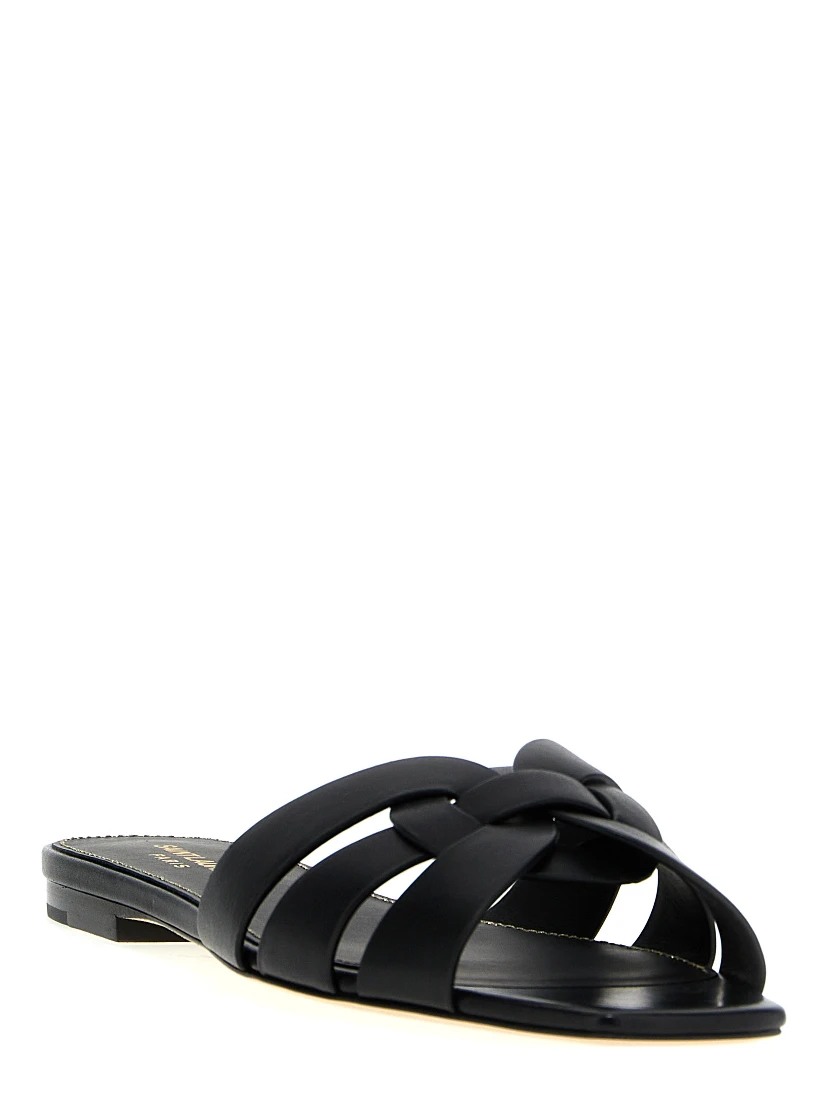 Black Calfskin Slides