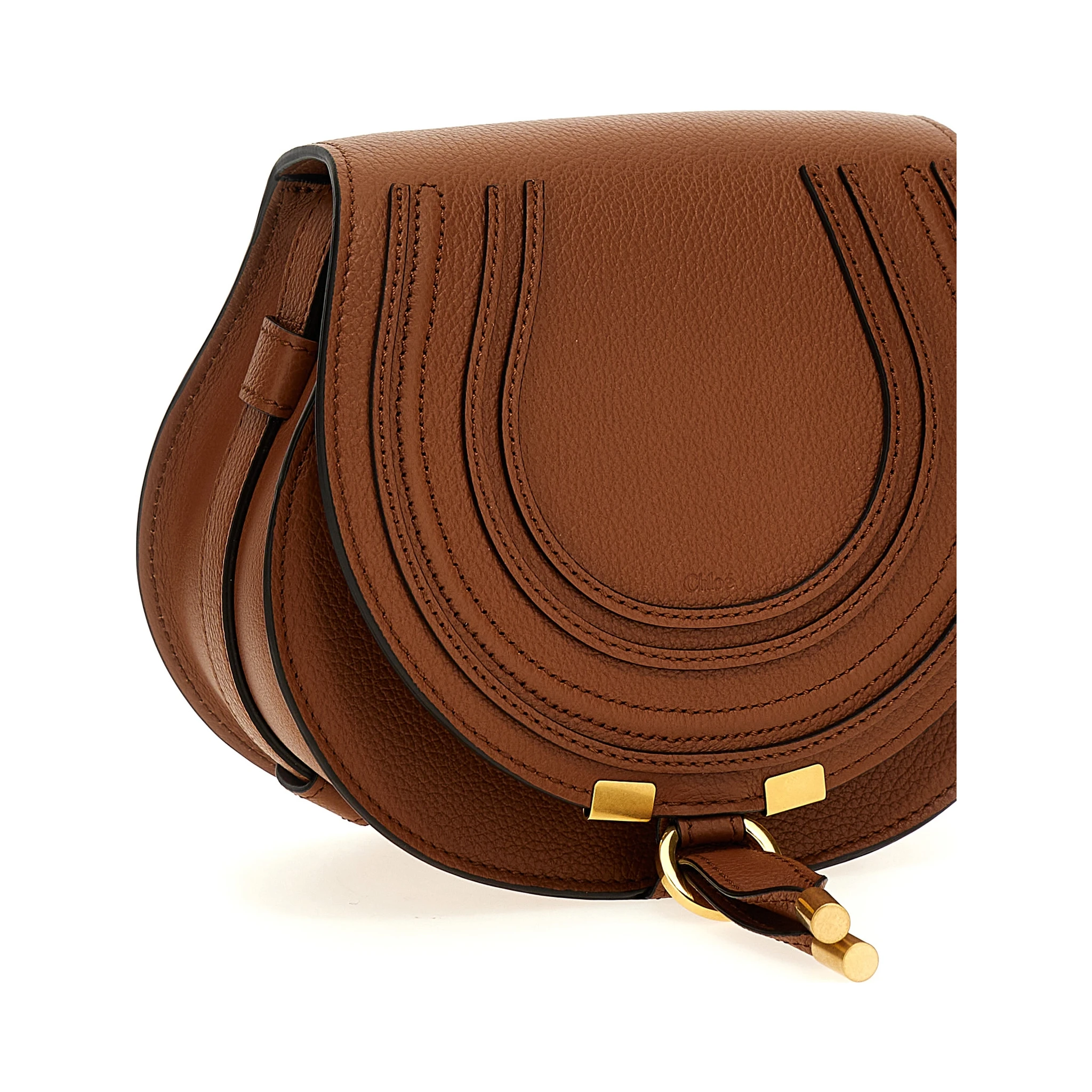 Brown Lamb Leather Crossbody Bag